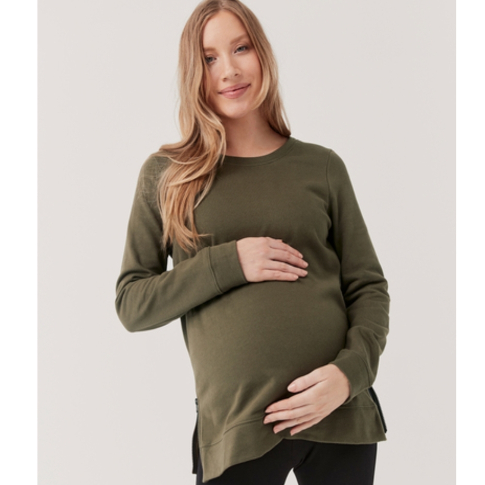 Pact Maternity Zip Sweatshirt M